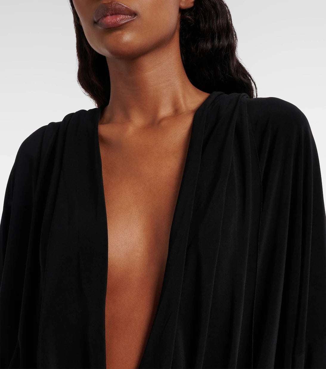 Norma Kamali - Draped hooded bodysuit