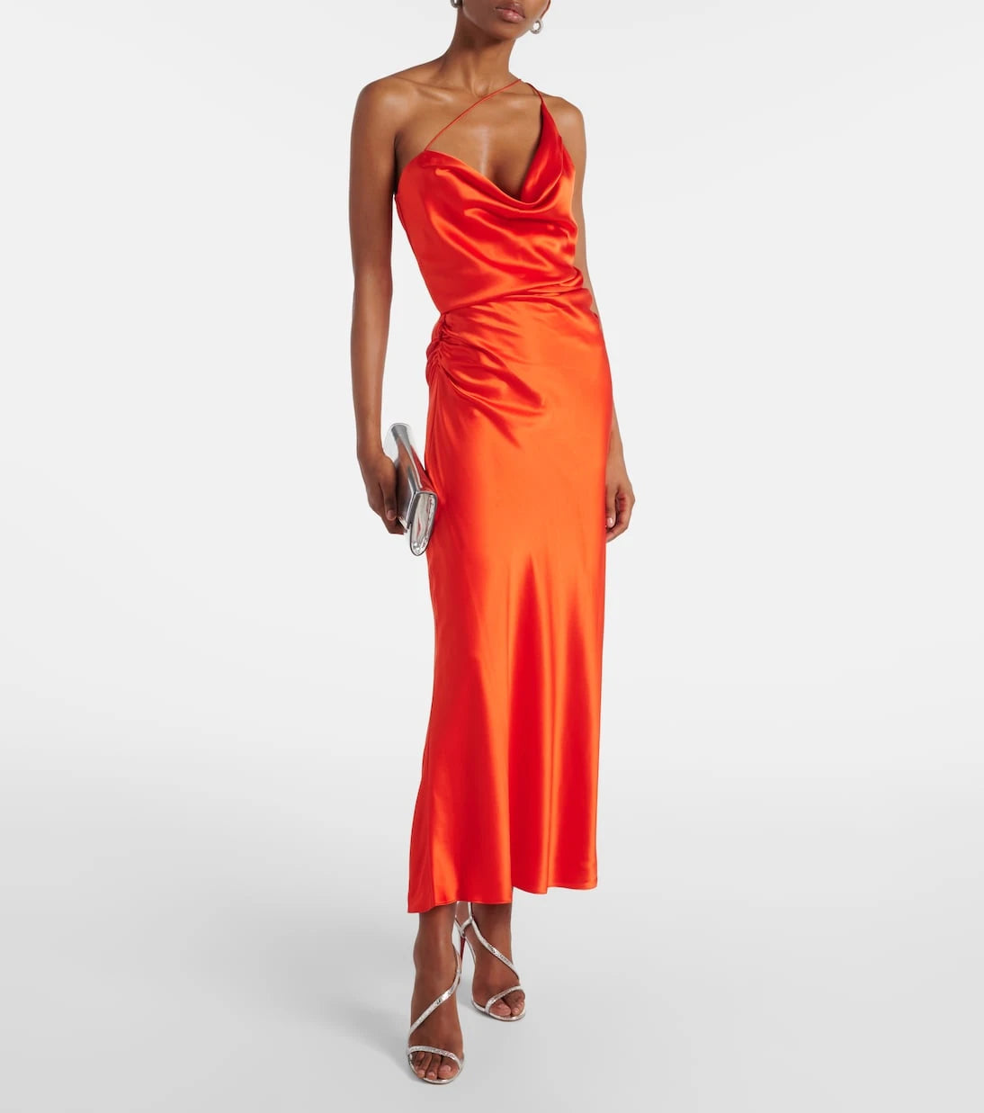 The Sei - One-shoulder silk satin midi dress