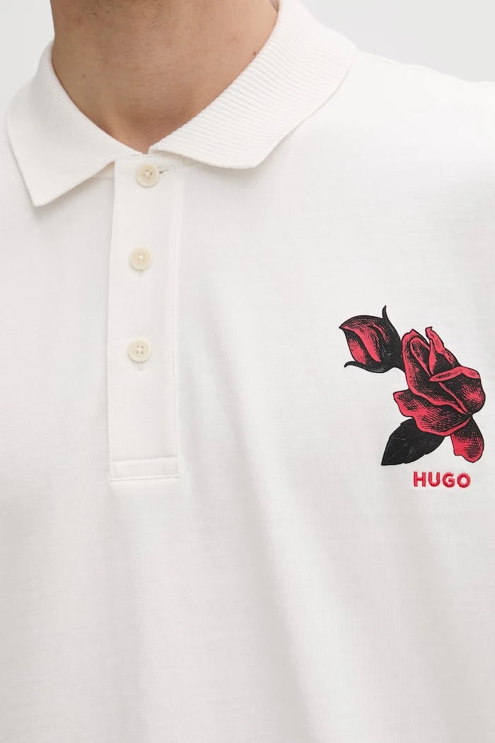 Yaka Detaylı Pamuklu Tişört HUGO Dardigo