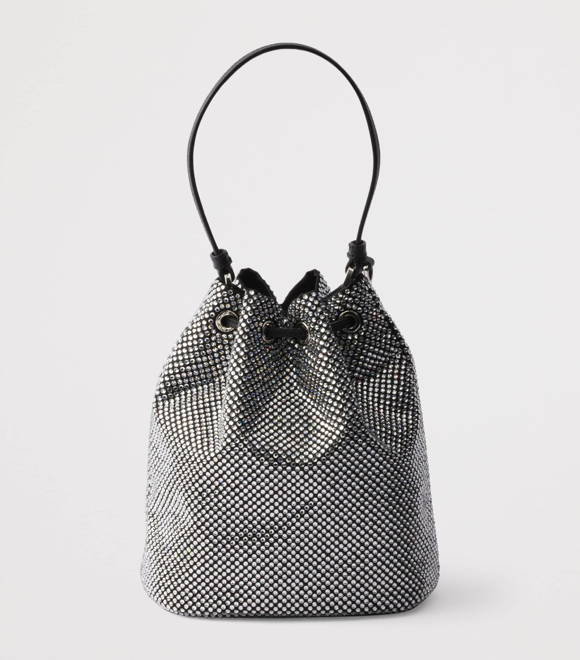 Prada Metallic Mini Crystal-Embellished Bucket Bag