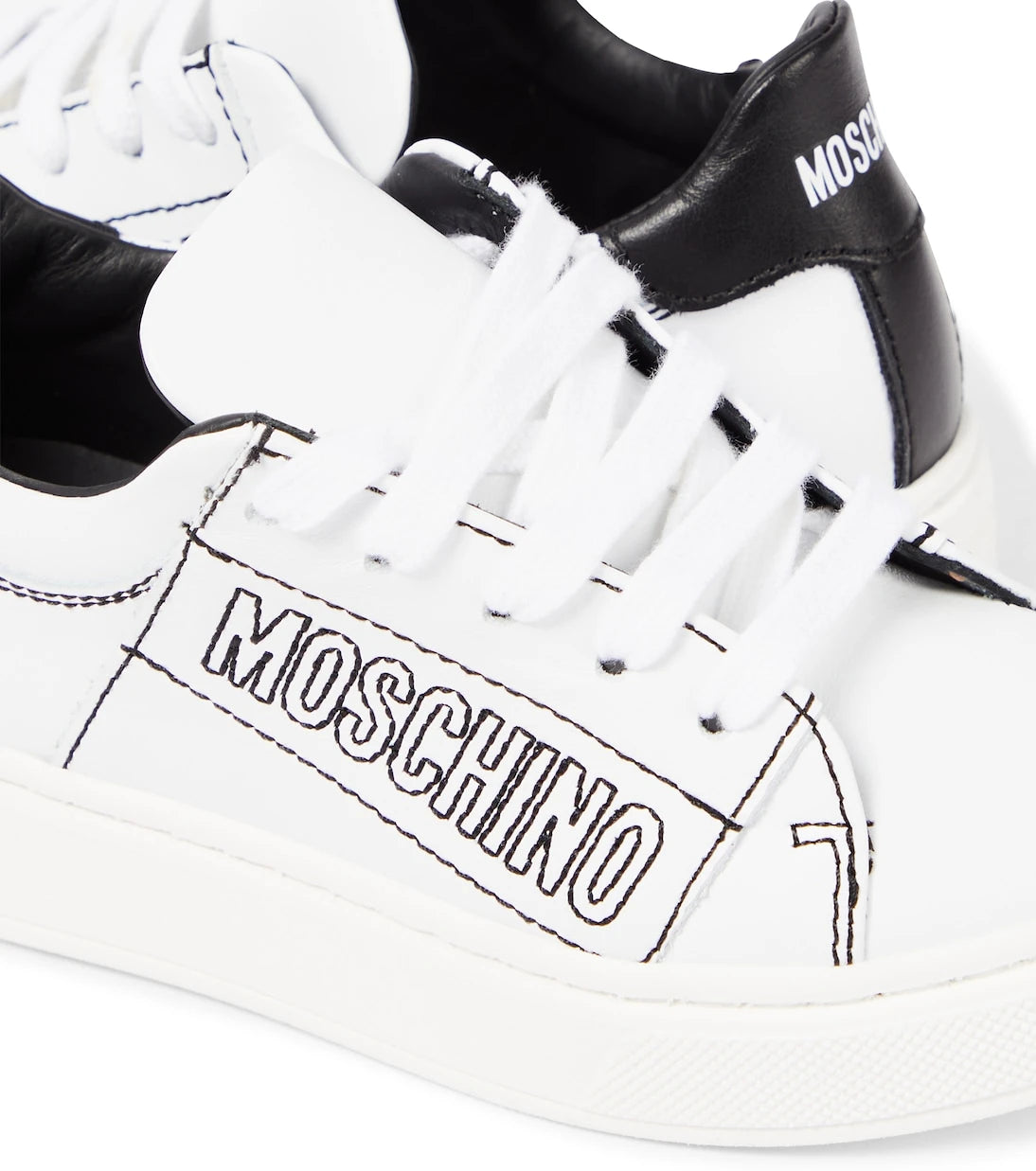 Moschino Kids - Logo leather sneakers