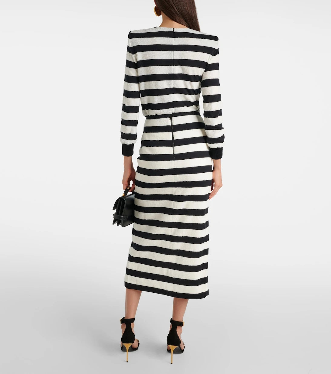 Balmain - Striped midi skirt