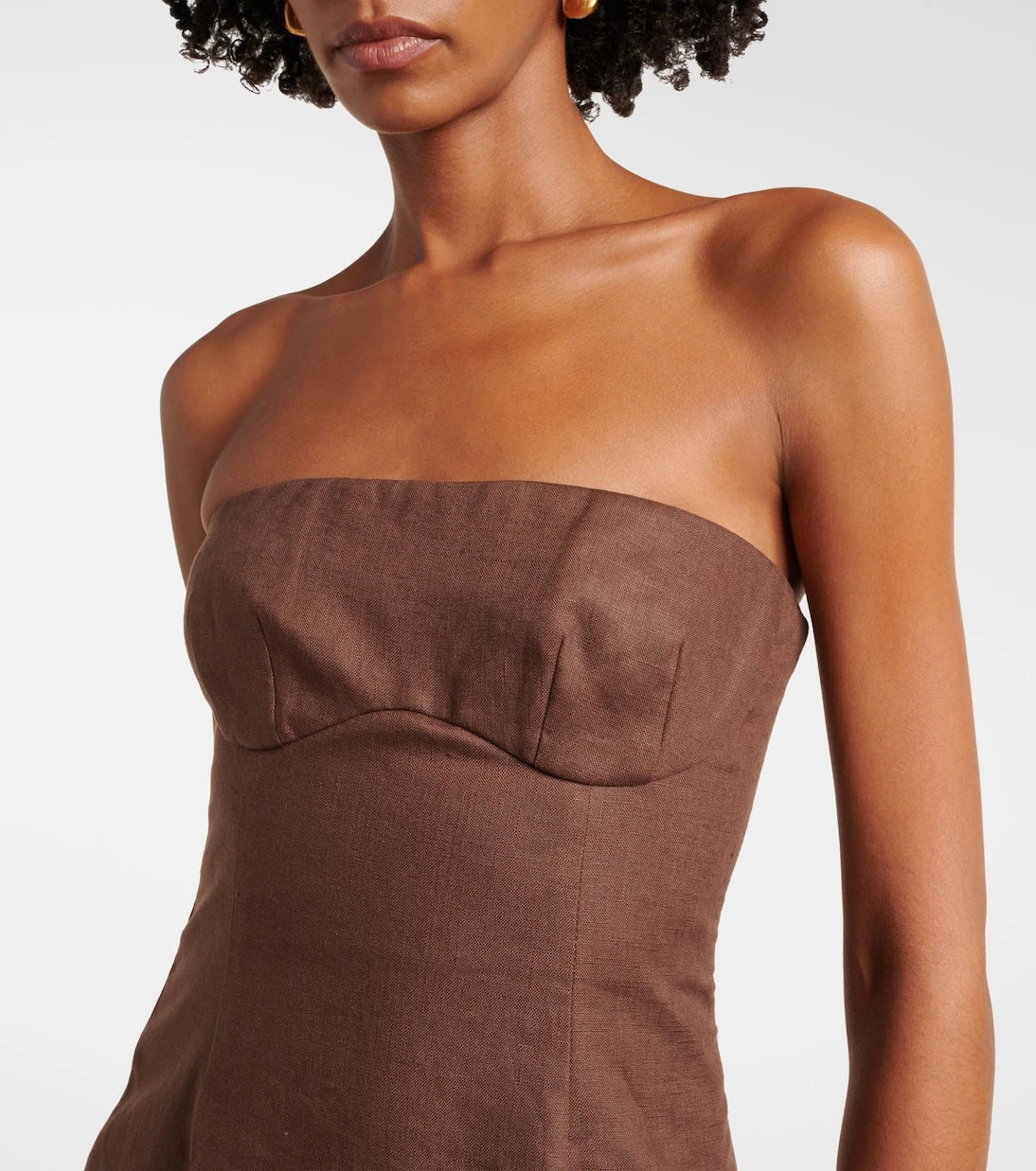 SIR - Evalita linen bustier maxi dress