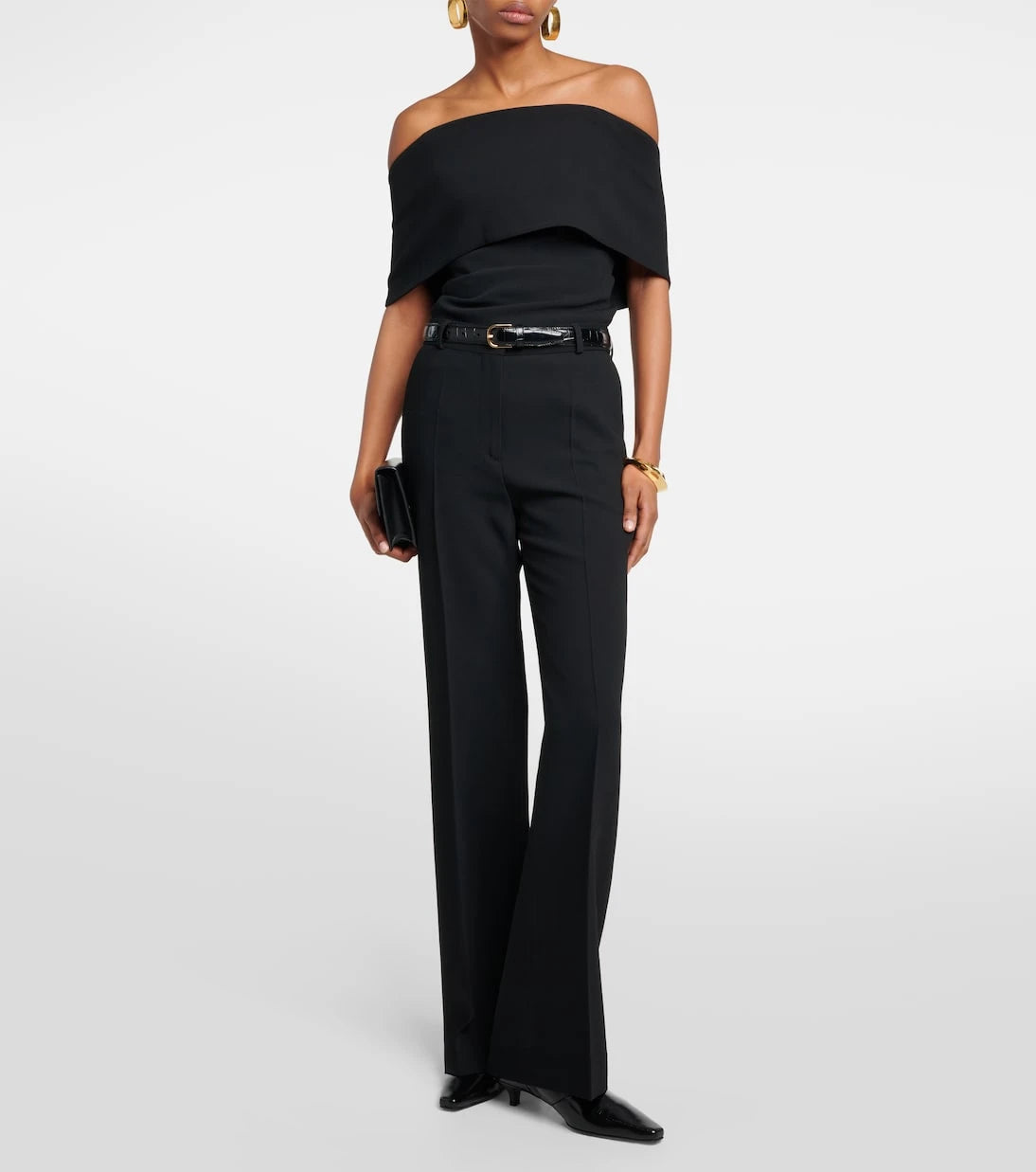 Toteme - High-rise pleated crêpe flared pants