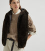 Brunello Cucinelli Brown Cashmere Hooded Vest