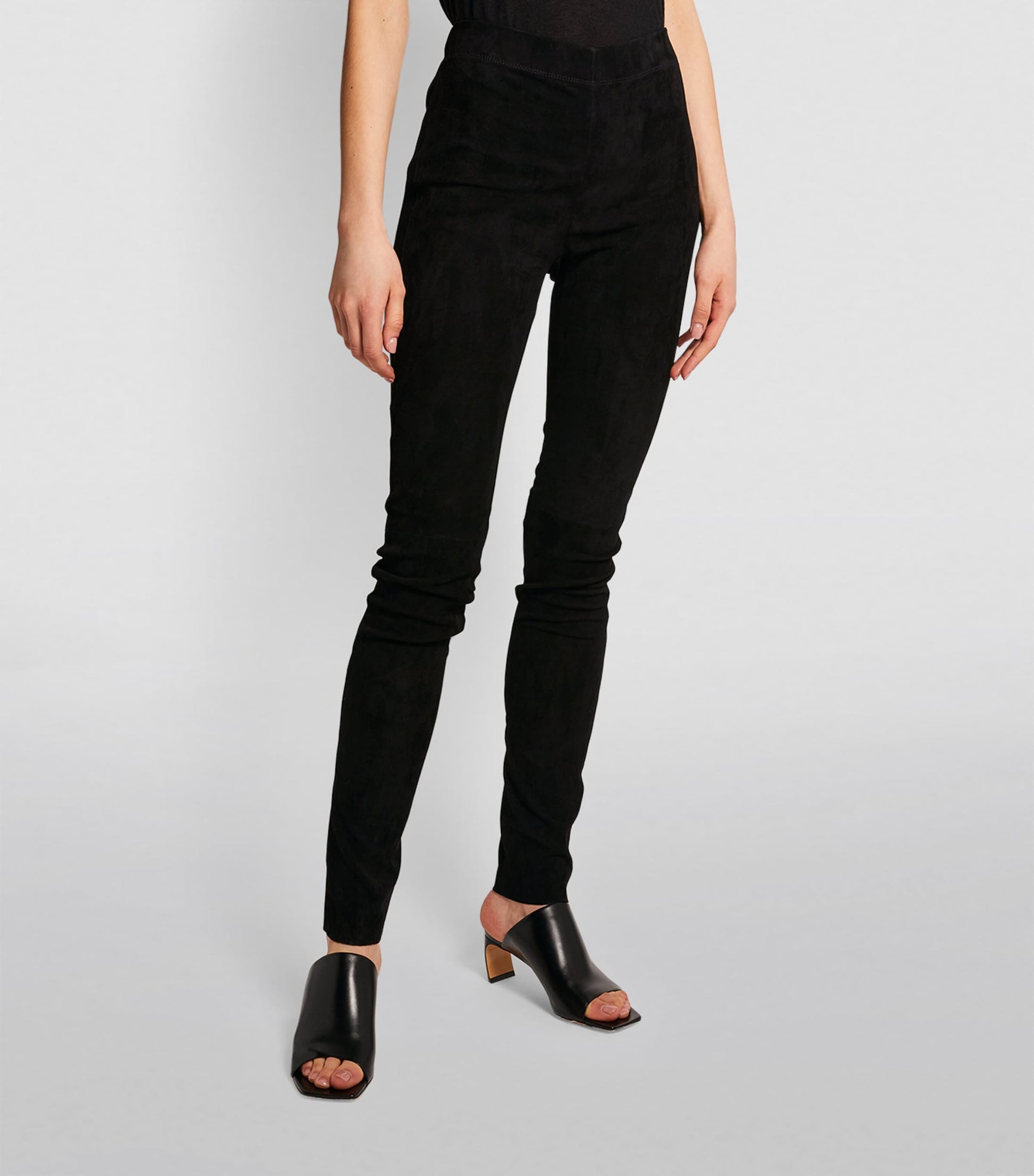 Joseph Black Suede Stretch Leggings