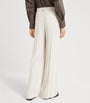 Brunello Cucinelli White Corduroy Wide-Leg Track Trousers