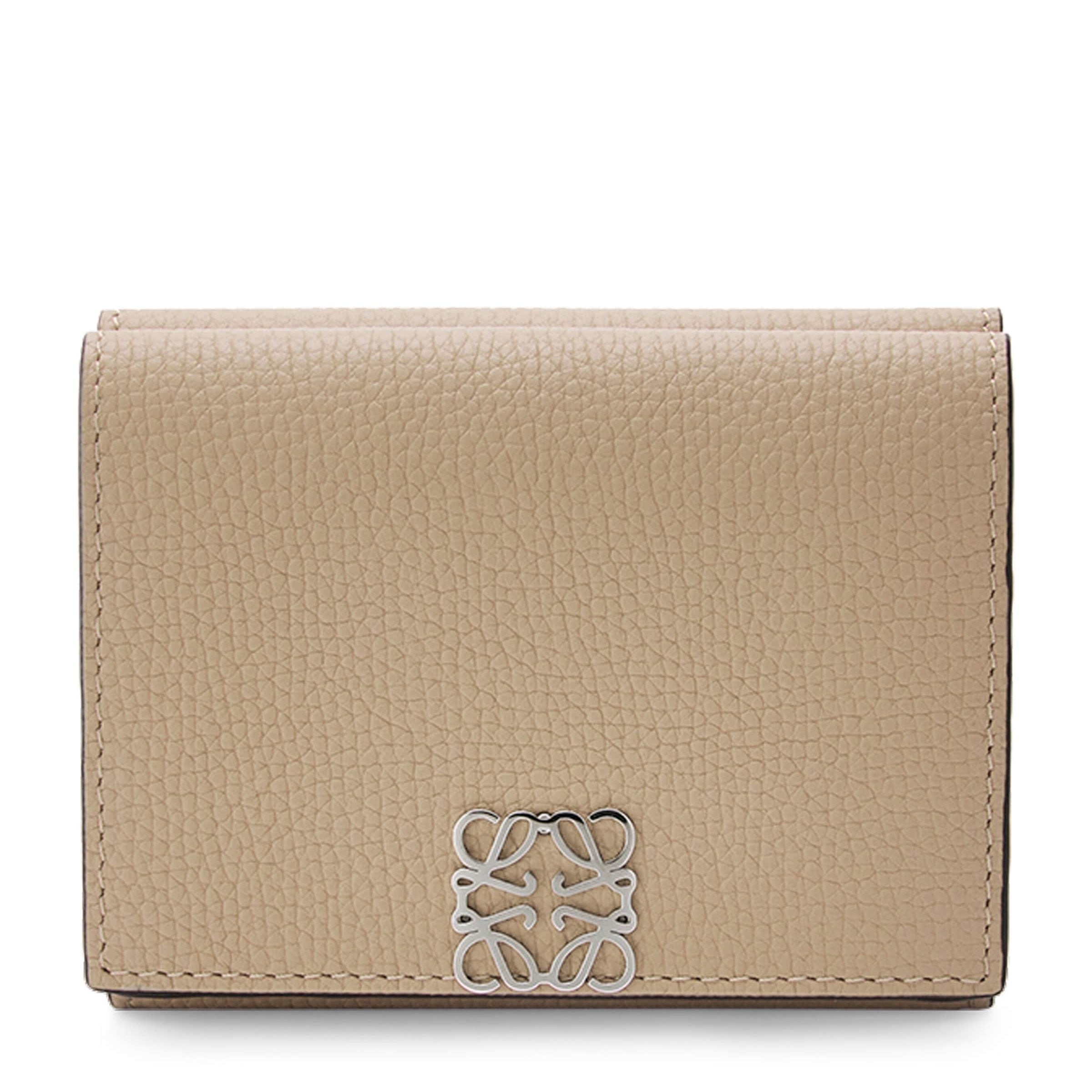 LOEWE Beige Leather Anagram Trifold Wallet