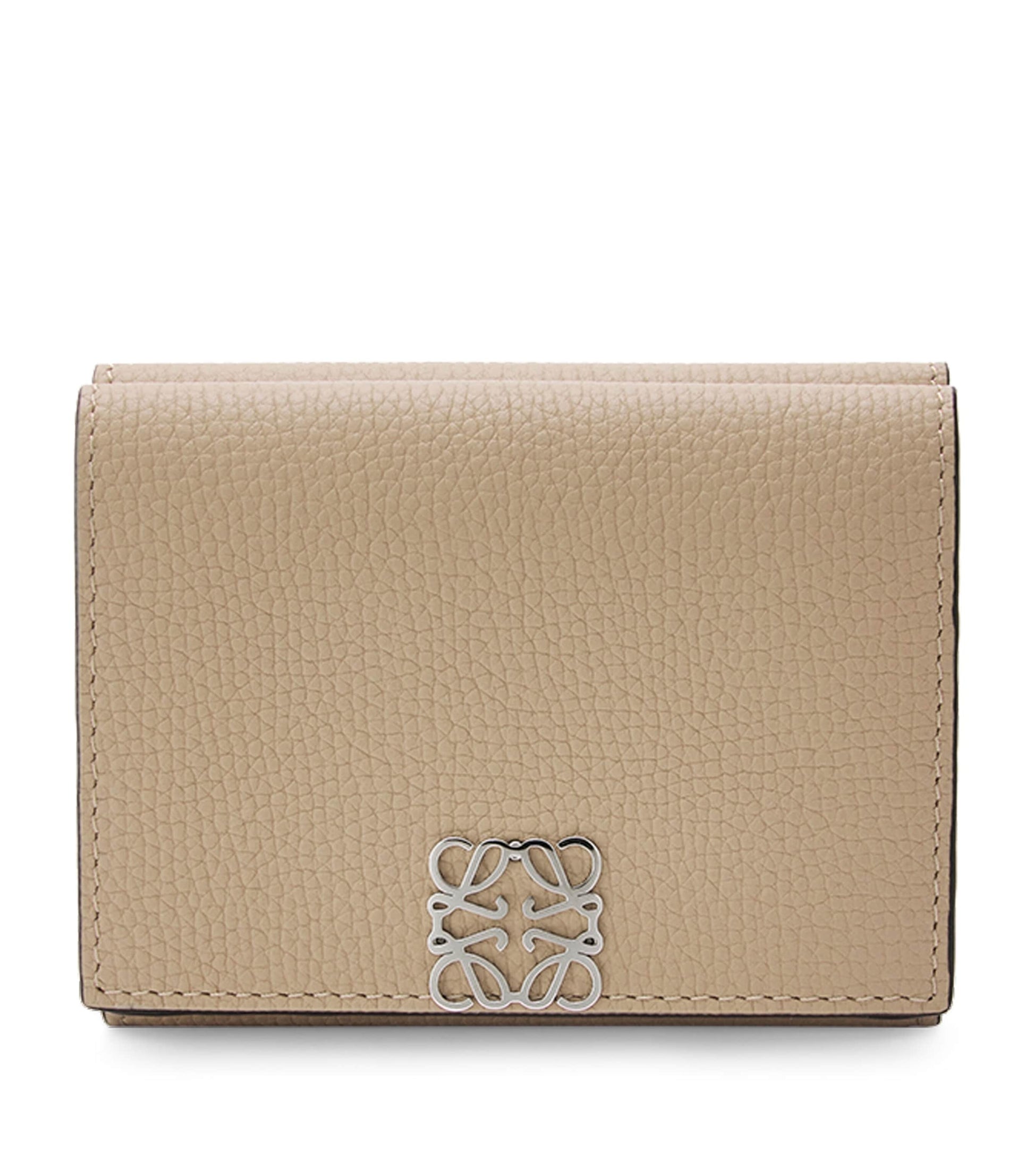 LOEWE Beige Leather Anagram Trifold Wallet