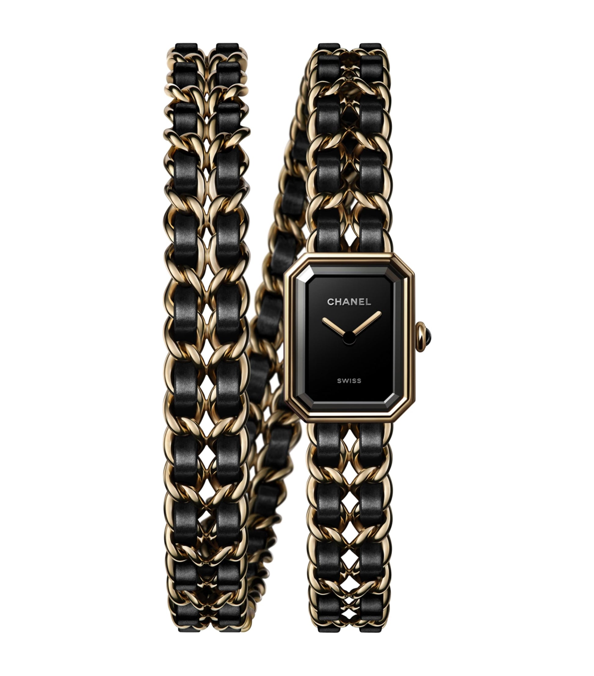 CHANEL Yellow Gold-Plated Première Iconic Chain Double Row Watch 19.7mm