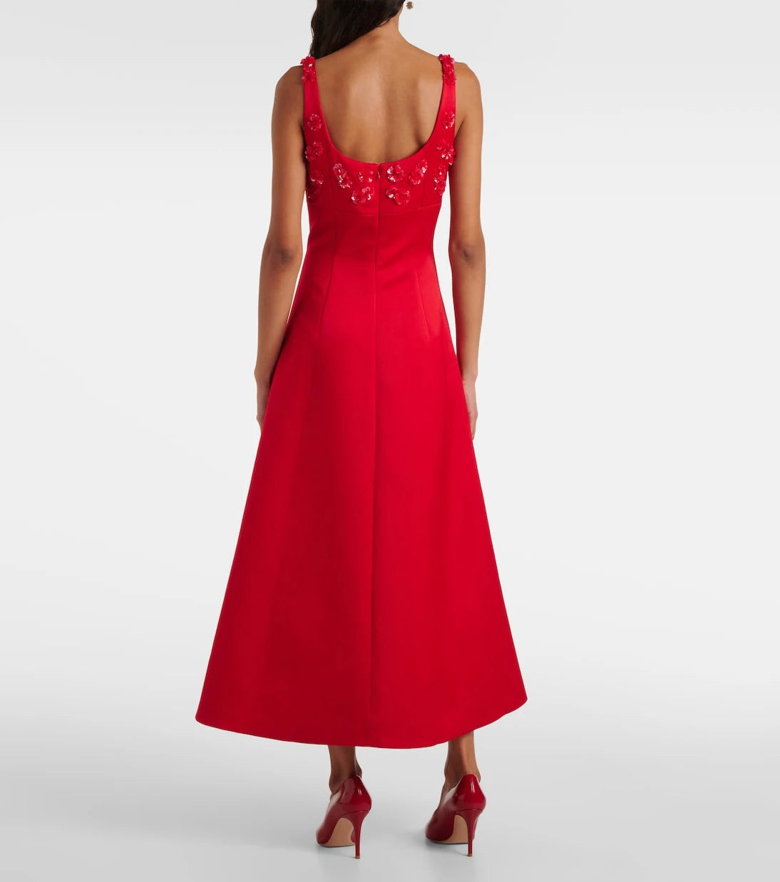 Emilia Wickstead - Abella embellished satin midi dress