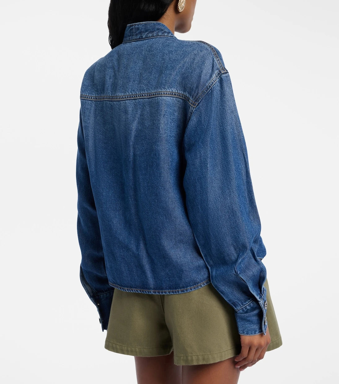 Self-Portrait - Bow-detail denim shirt