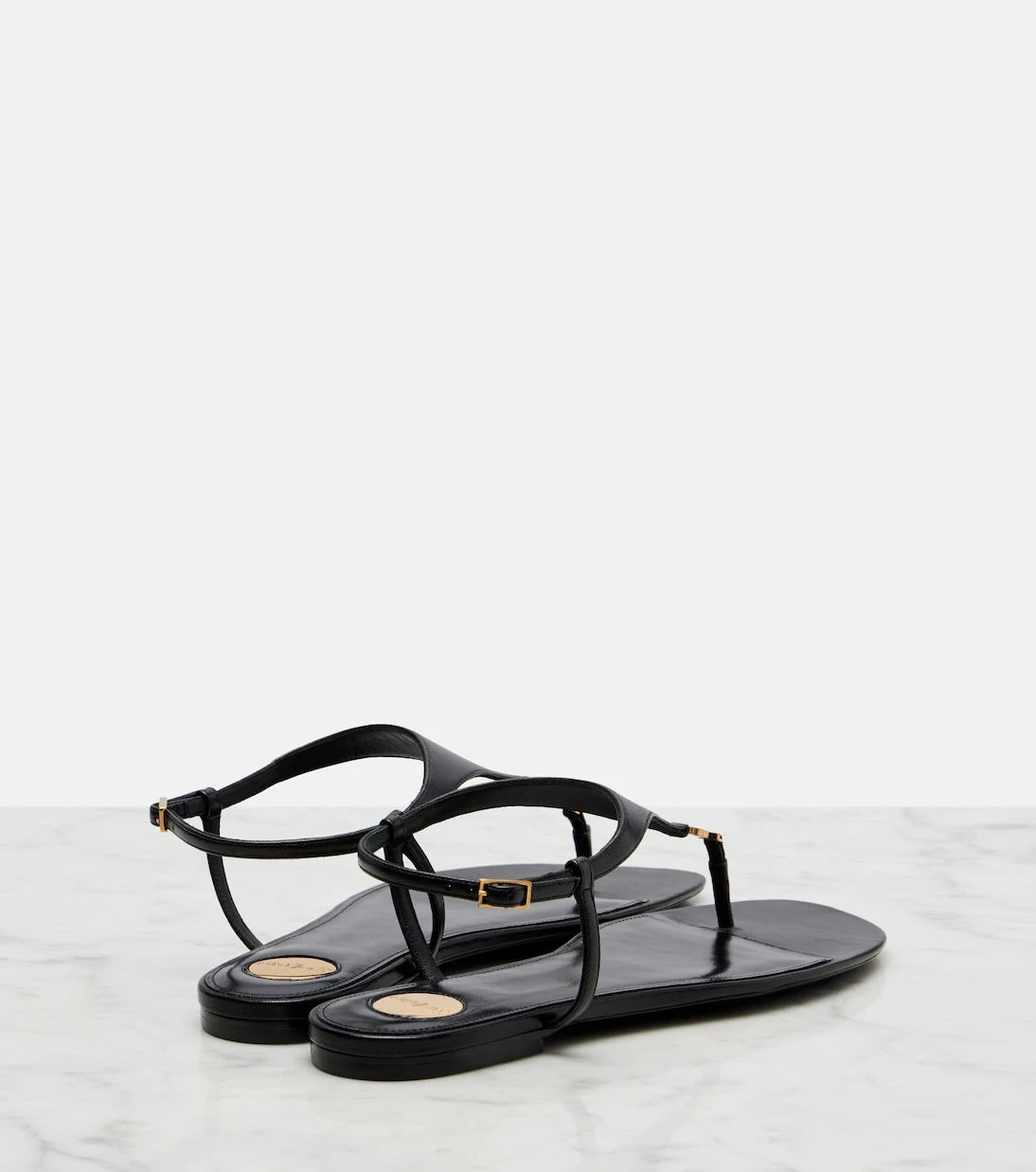 Saint Laurent - Cassandre leather thong sandals