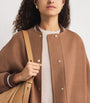 Eleventy Beige Wool Longline Bomber Jacket