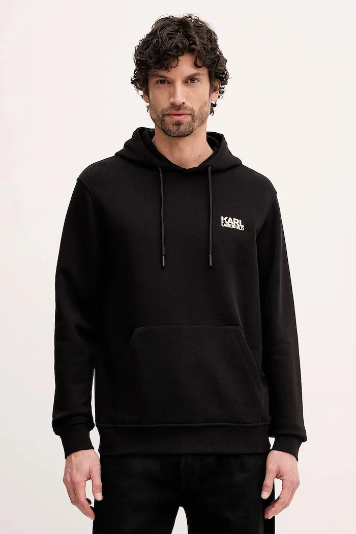 Karl Lagerfeld kapüşonlu erkek pamuklu sweatshirt