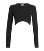 Sandro Paris Black Stretch-Cotton Logo Crop Top