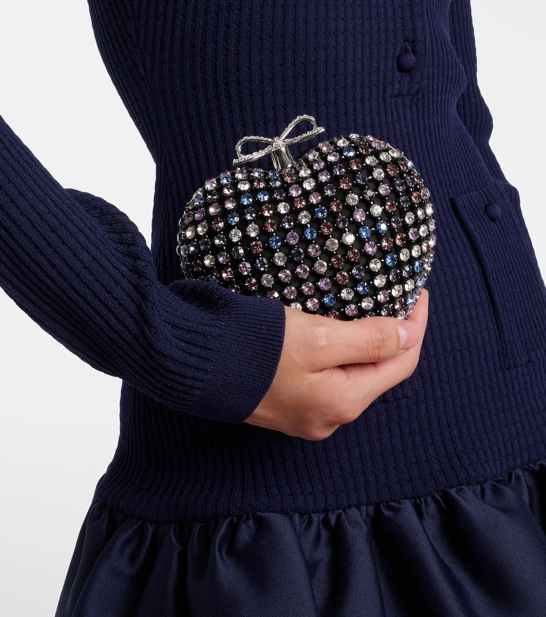 Self-Portrait - Crystal-embellished clutch