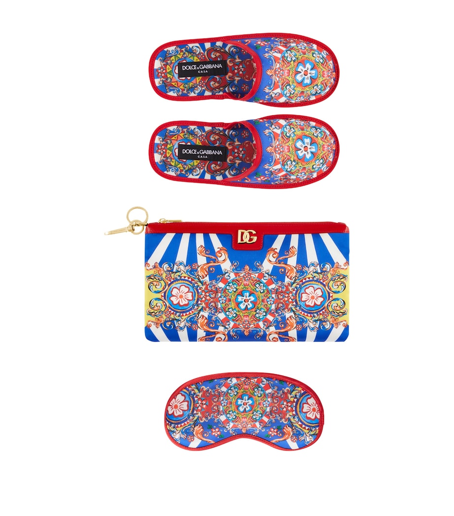 Dolce & Gabbana Casa Carretto Slippers and Sleep Mask Travel Set
