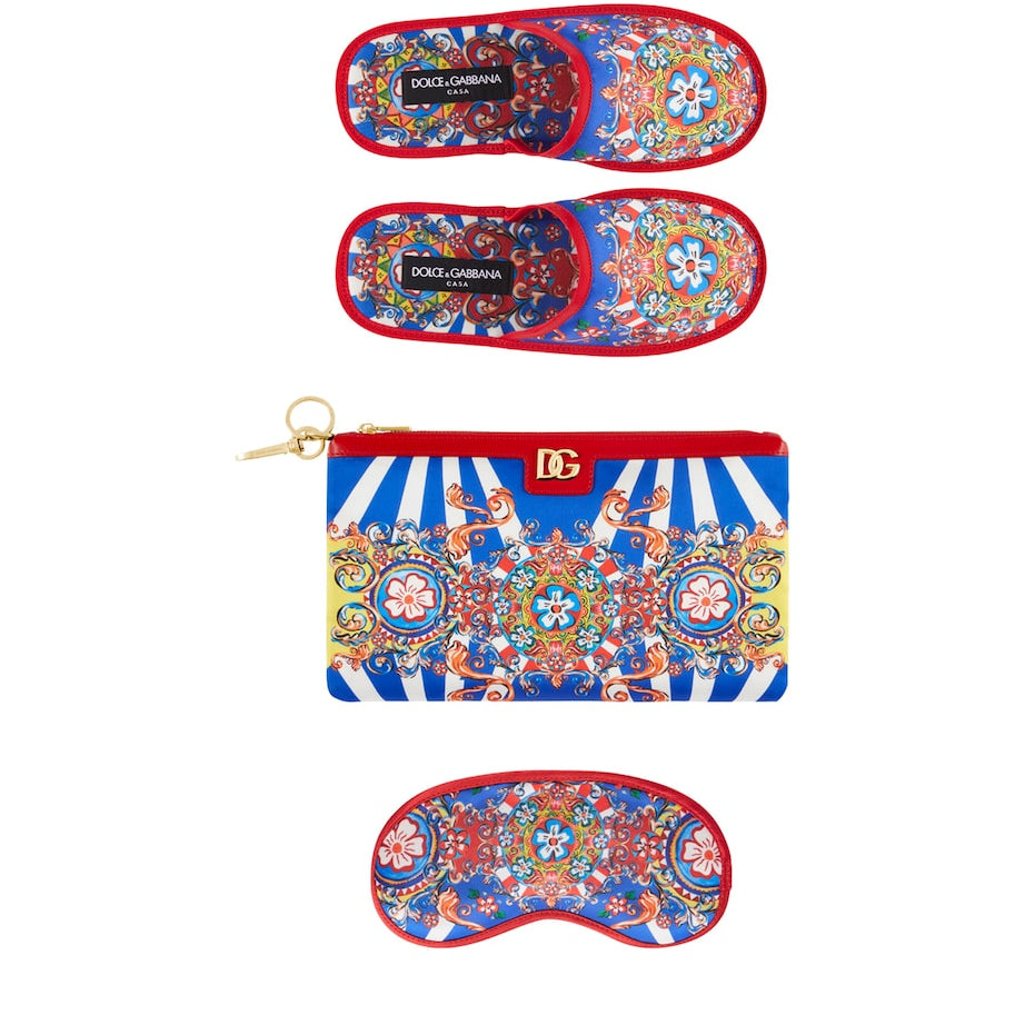 Dolce & Gabbana Casa Carretto Slippers and Sleep Mask Travel Set