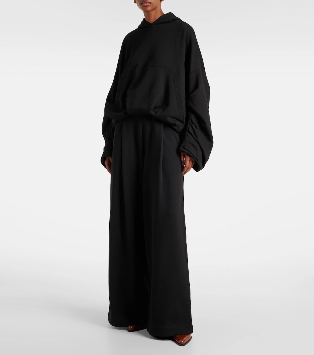 Dries Van Noten - Oversized draped cotton jersey hoodie