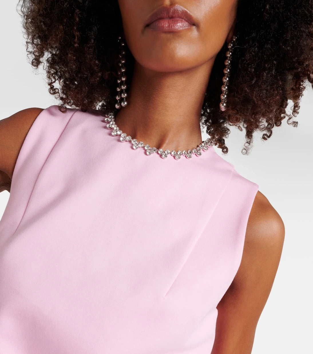 Area - Crystal-embellished cutout minidress