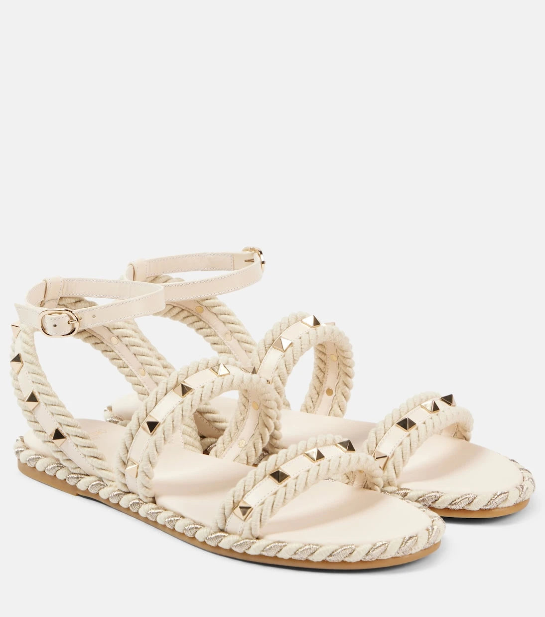 Valentino Garavani - Rockstud Torchon leather sandals