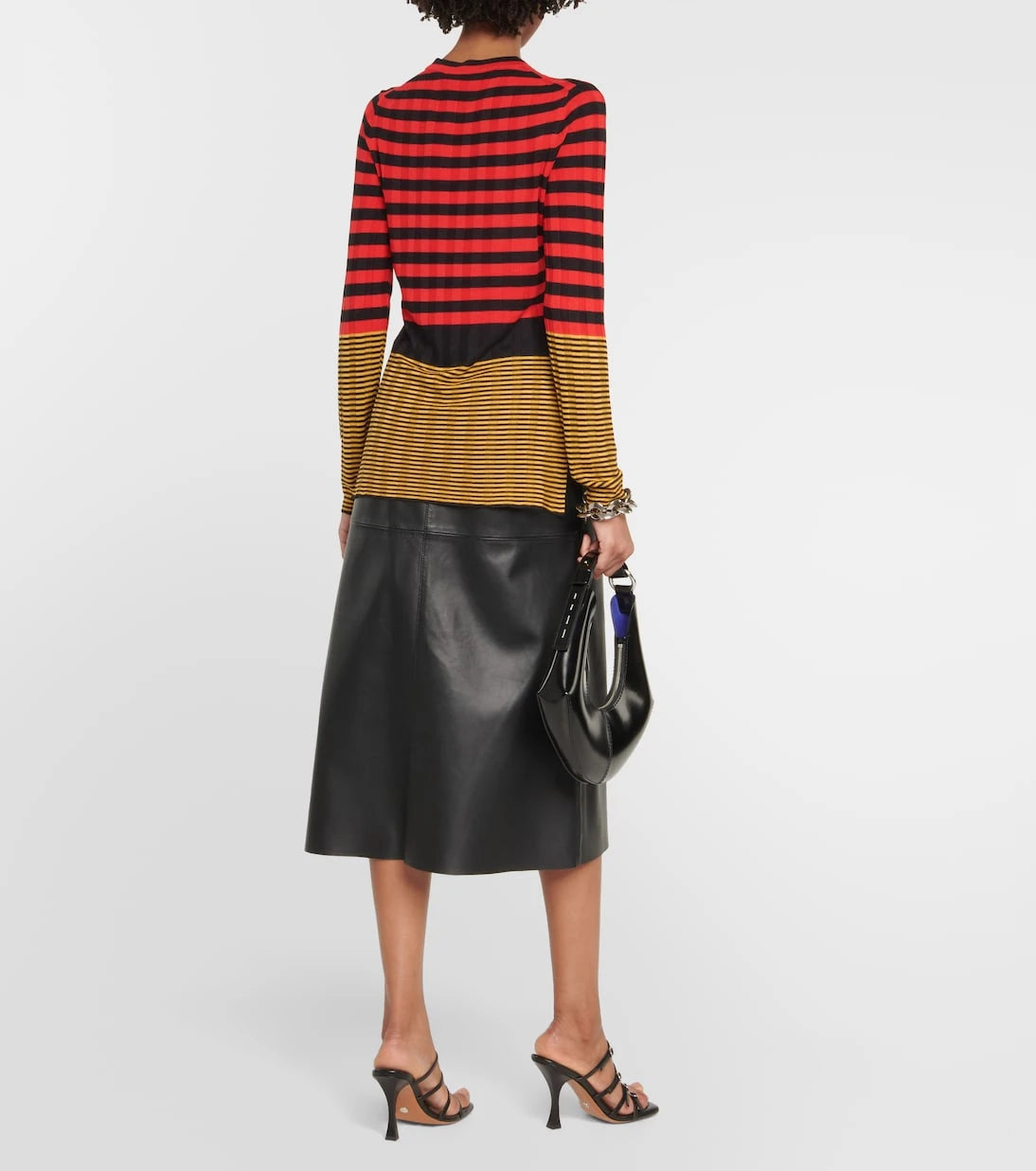 Proenza Schouler - White Label Slinky stripe long sleeve sweater