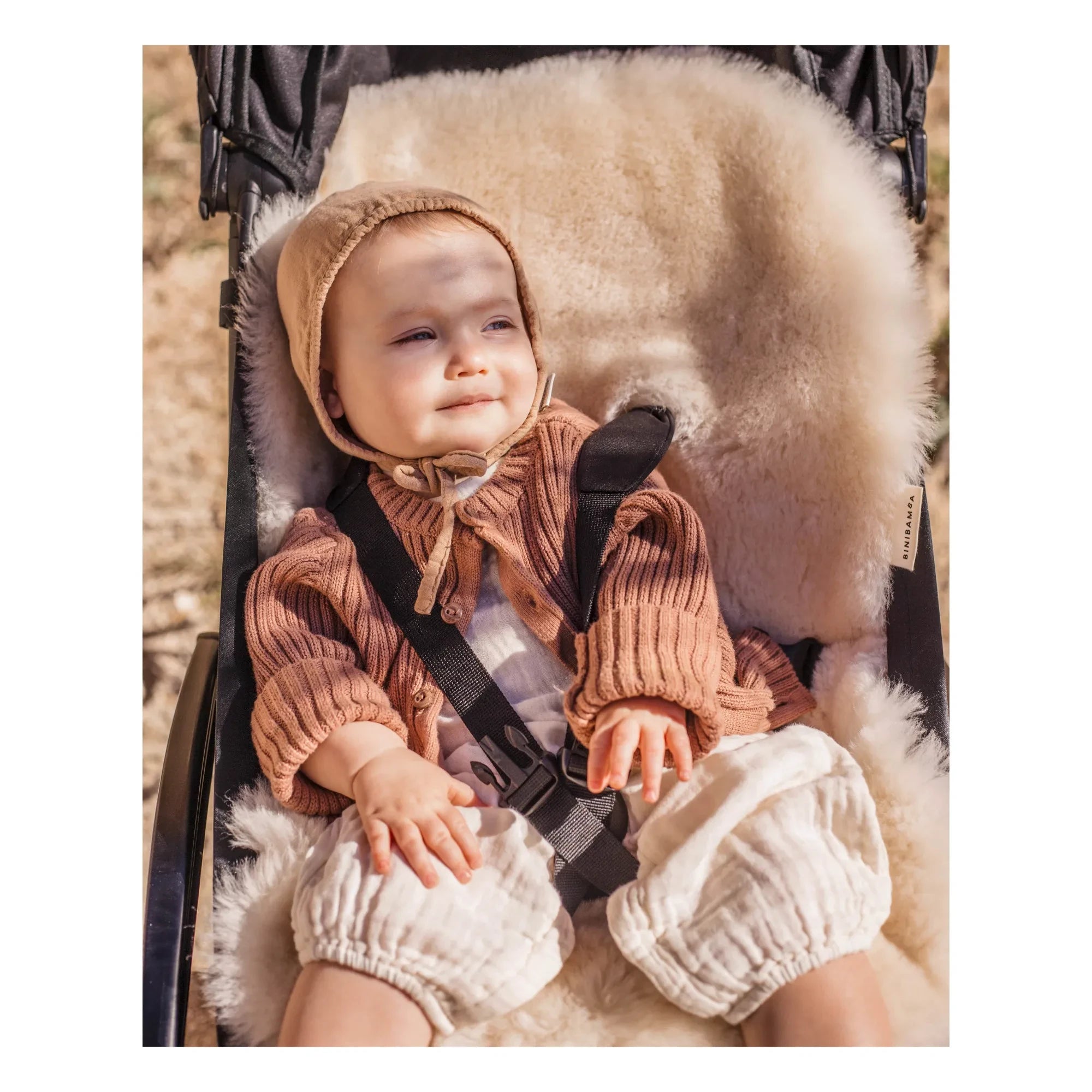 BINIBAMBA - Sheepskin for Stroller and Bassinet - 68x44 cm | Milk