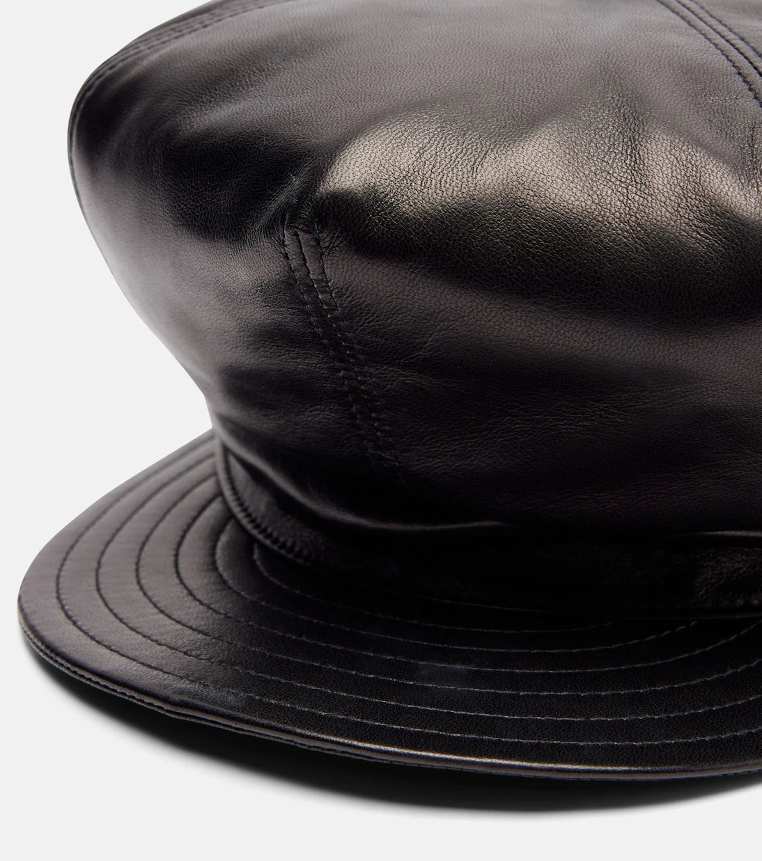 Valentino - VLogo leather newsboy cap