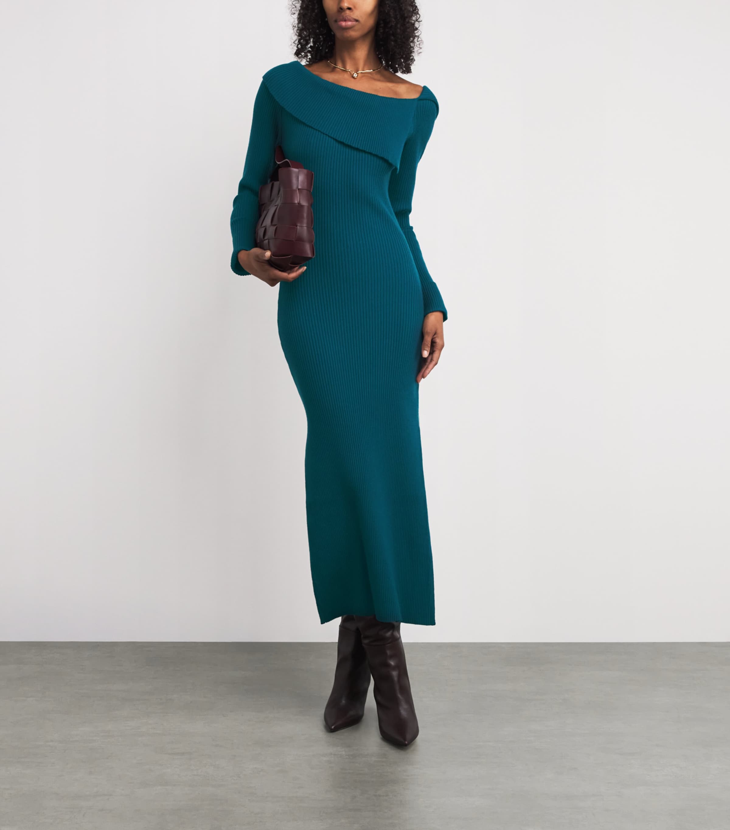 Aeron Blue Wool Hassan Maxi Dress