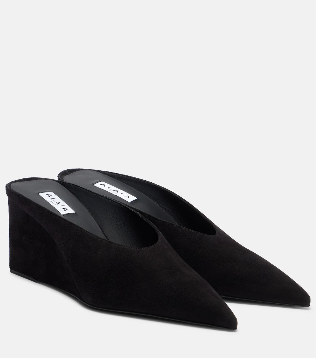 Alaïa - حذاء مول بكعب ويدج من الشمواه كيوب 75