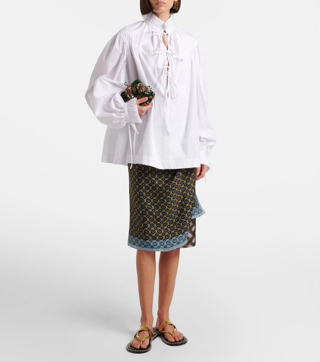 Dries Van Noten - Croc-effect leather thong sandals