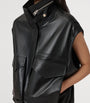 AllSaints Black Lambskin Clay Gilet