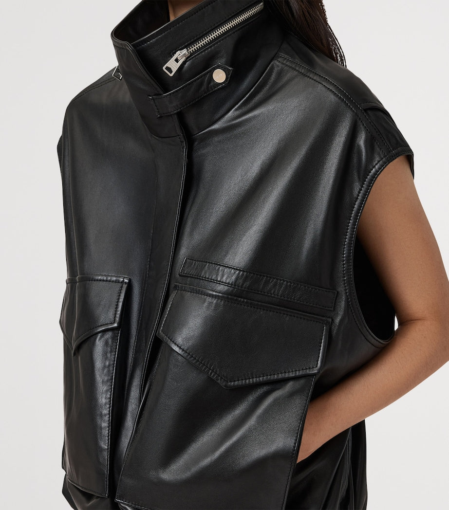 Lambskin Clay Gilet BLACK