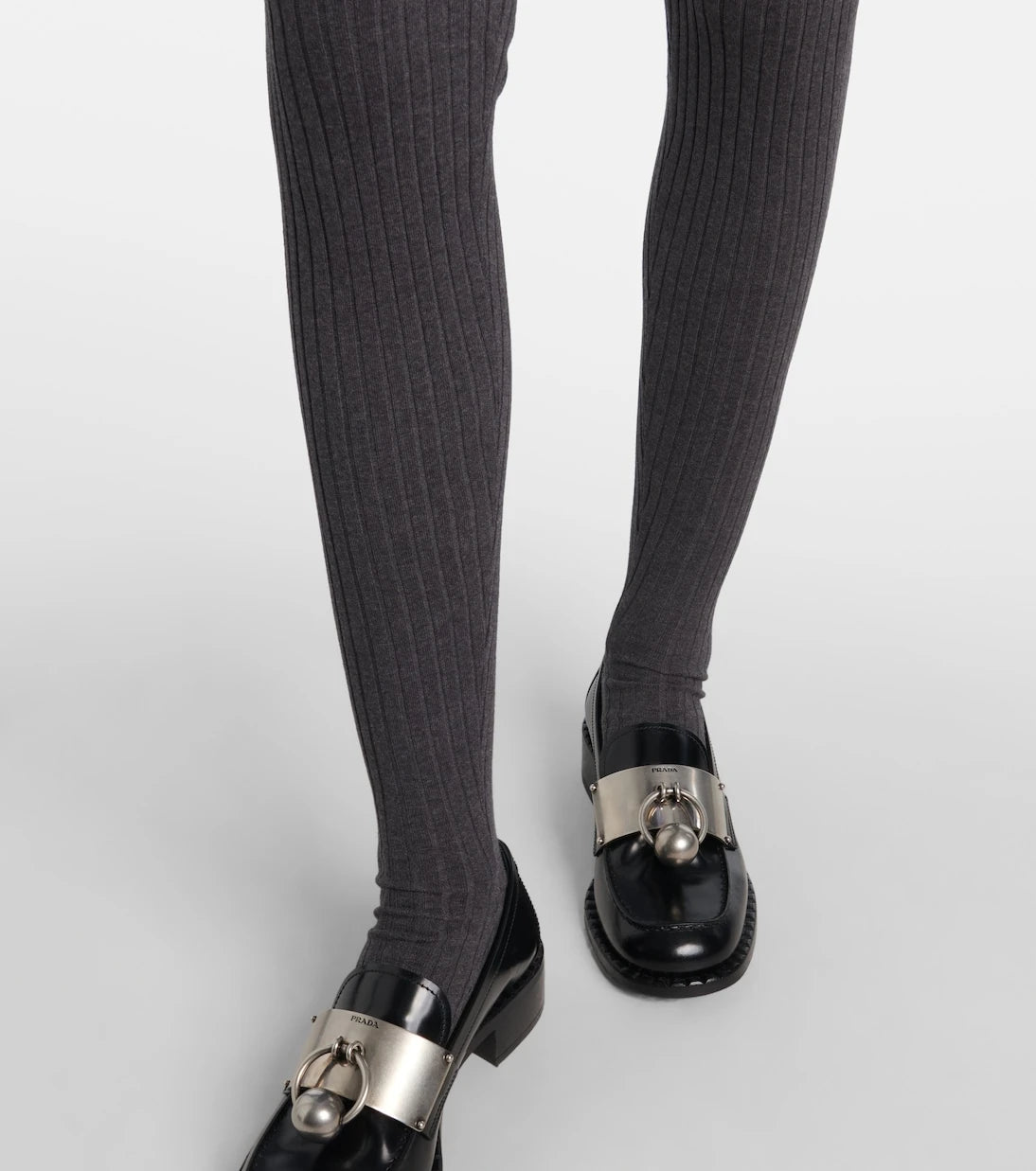 Prada - Ribbed-knit cotton-blend tights