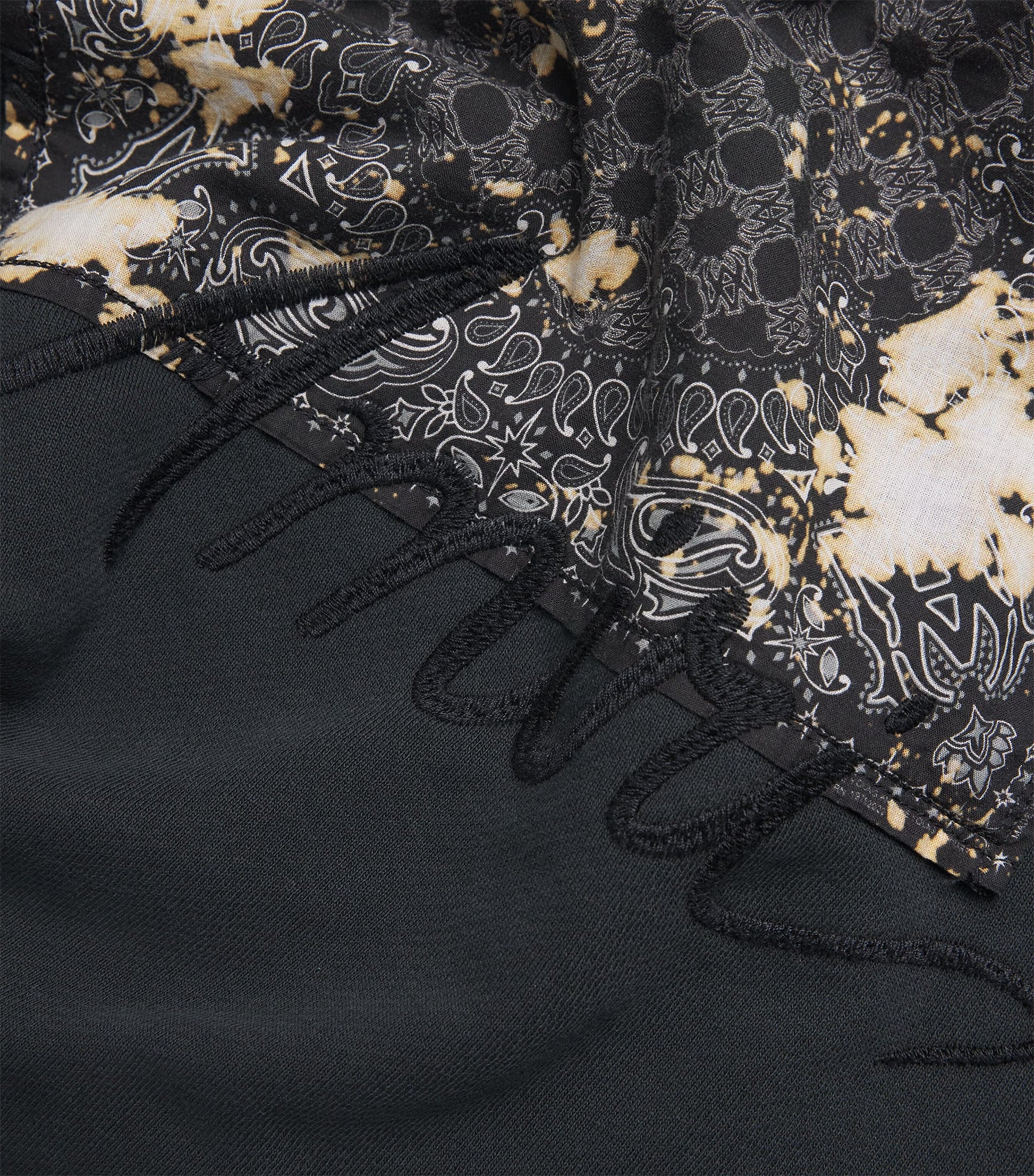 AMIRI Black Cotton Bleach Bandana Hoodie