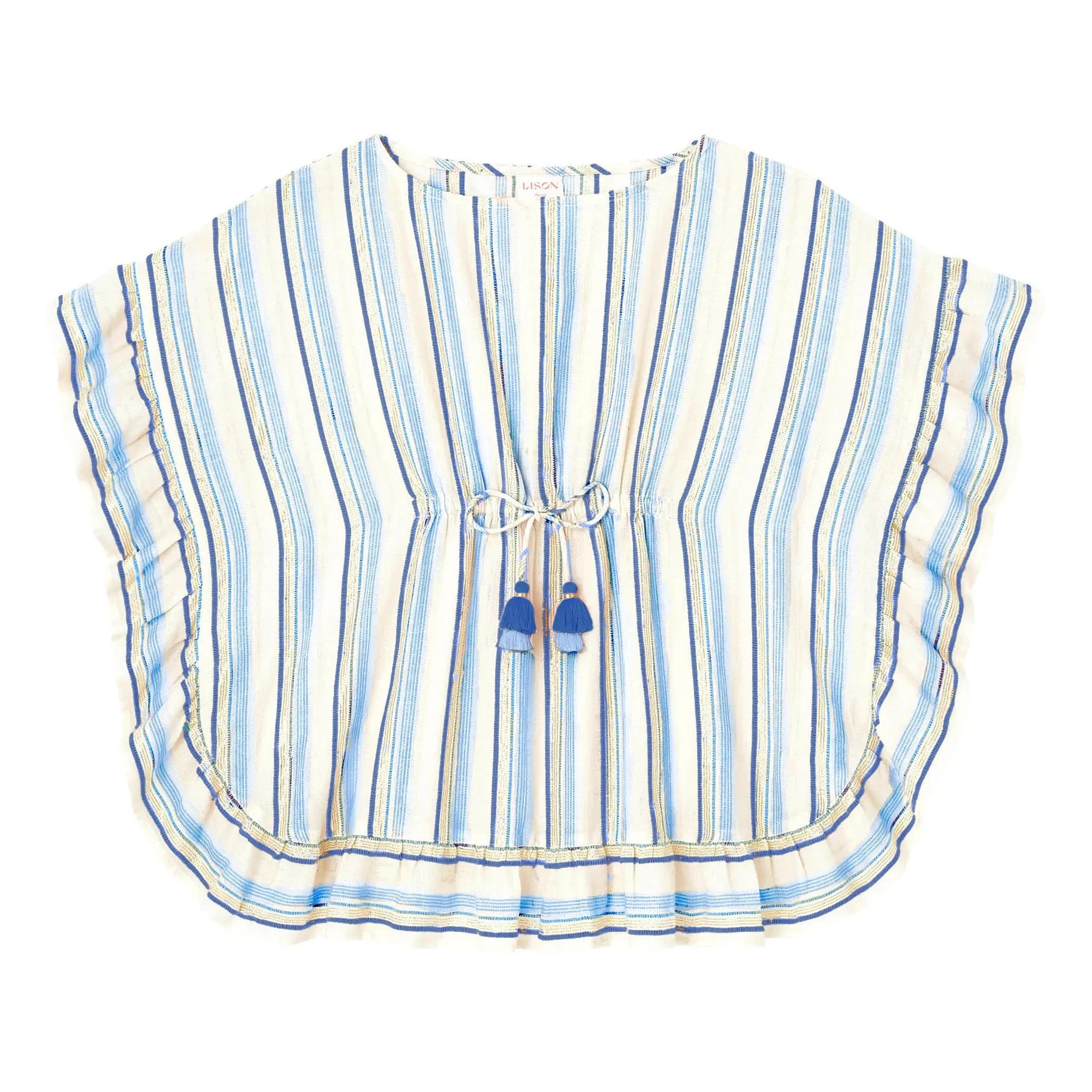 Lison Paris - Striped Metallic Caftan | Beige