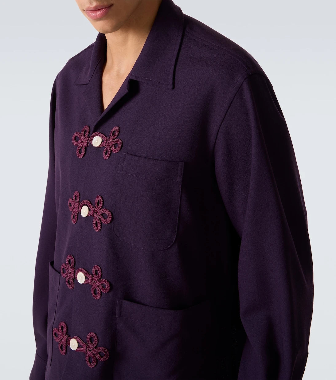 Bode - Astor embroidered wool shirt