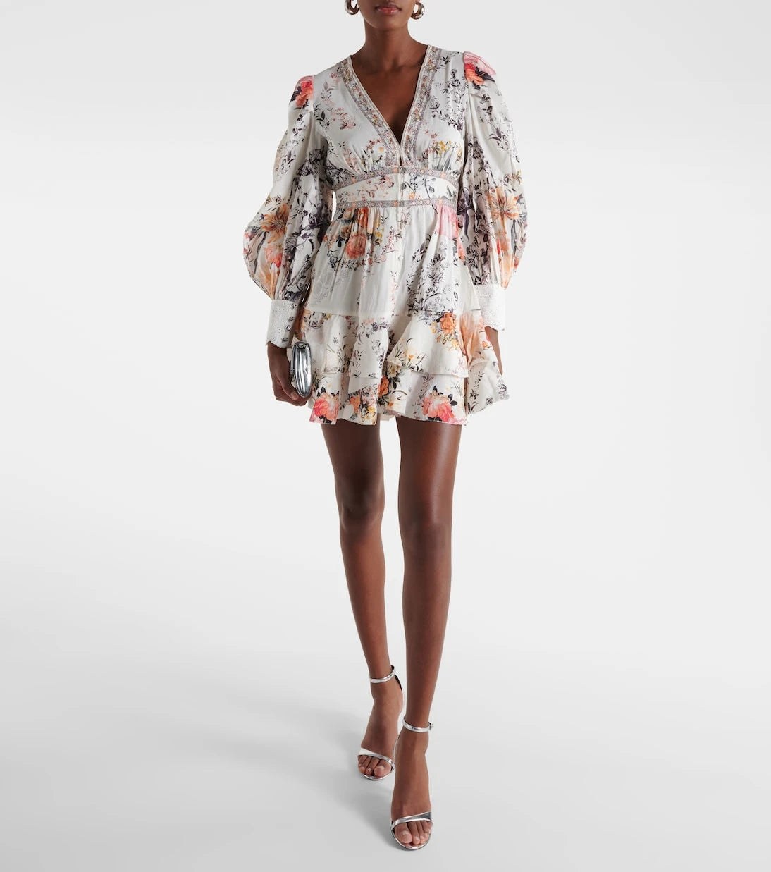 Camilla - Floral linen and silk minidress