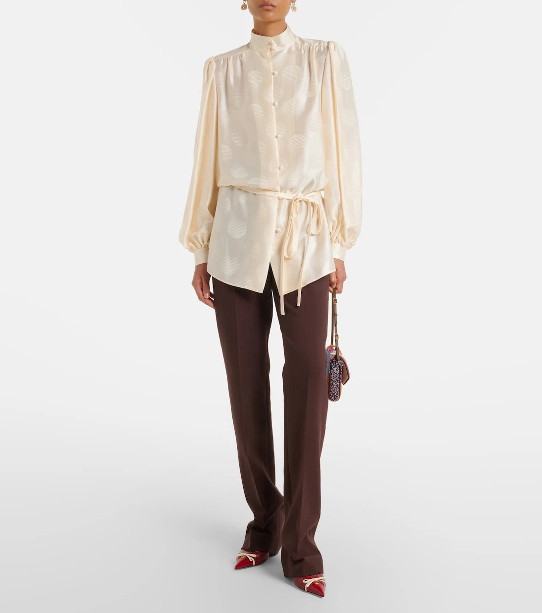 Valentino - VGold wool-blend straight pants