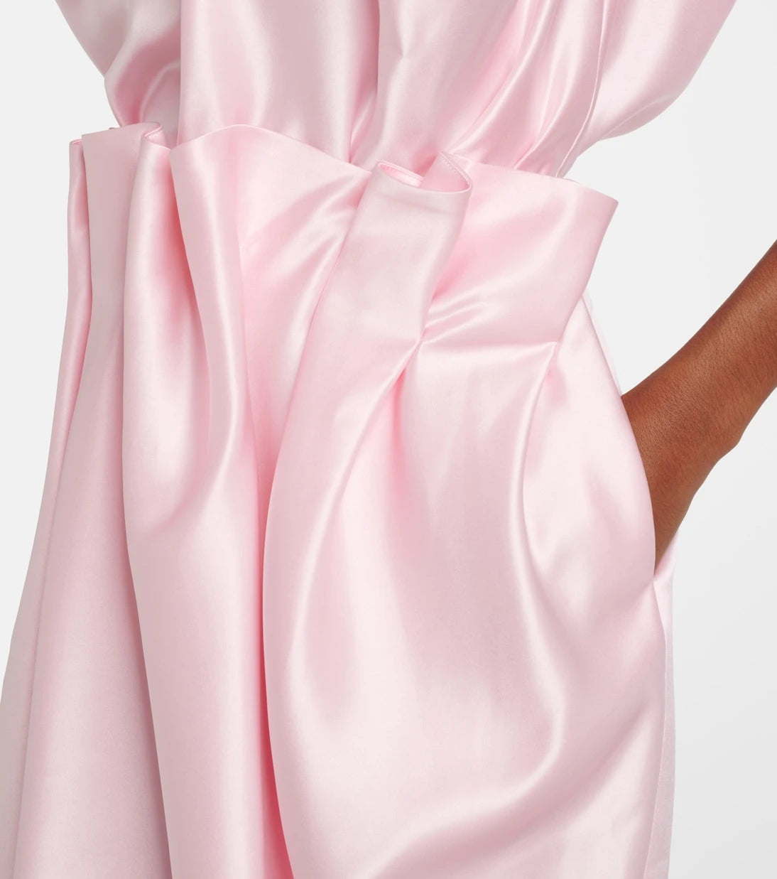 Simone Rocha - Draped satin midi skirt