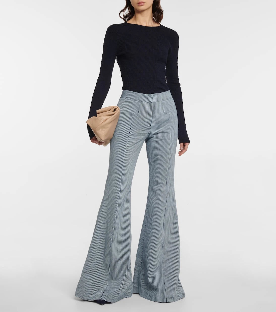 Gabriela Hearst - Vita striped high-rise flared pants