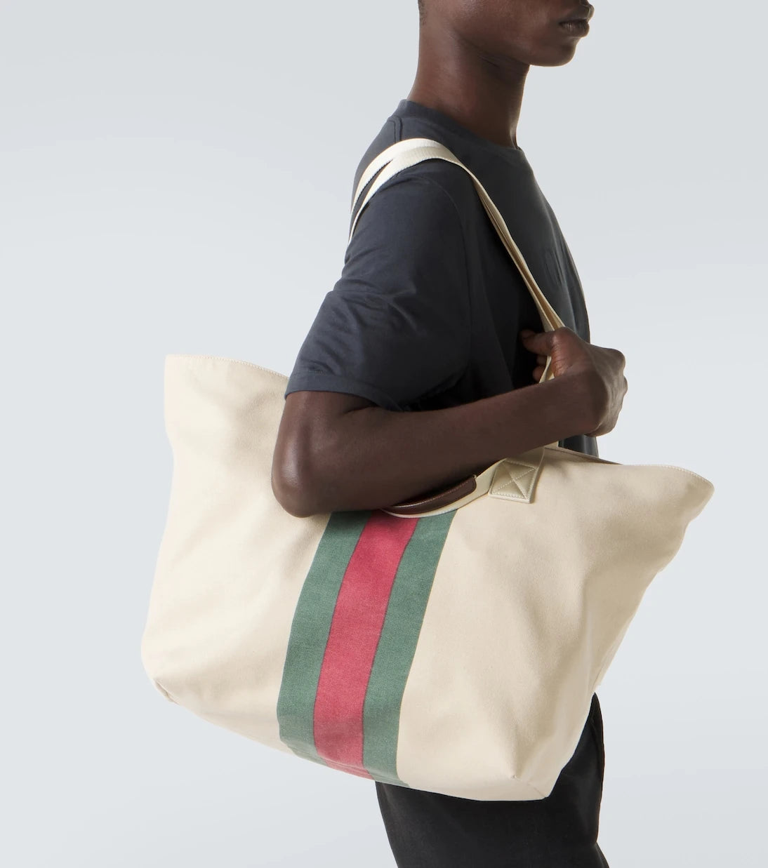 Gucci - Web Stripe canvas tote bag
