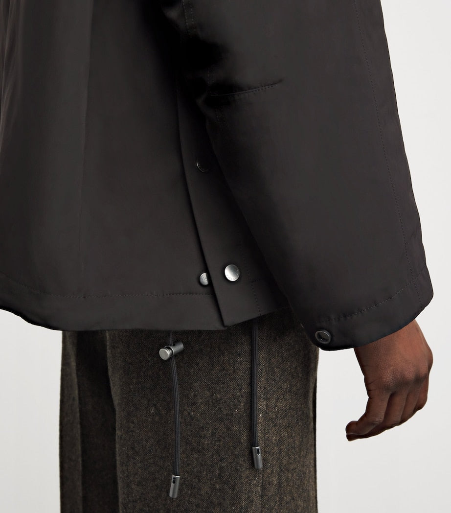 Yves Salomon Black Mink Technical Parka Jacket (64cm)