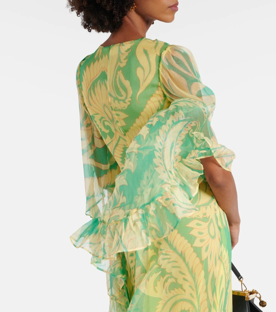 Etro - Printed ruffled silk maxi dress
