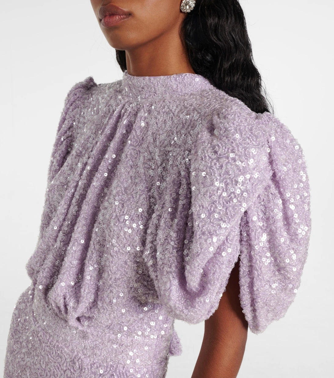 Rotate - Sequined open-back maxi dress
