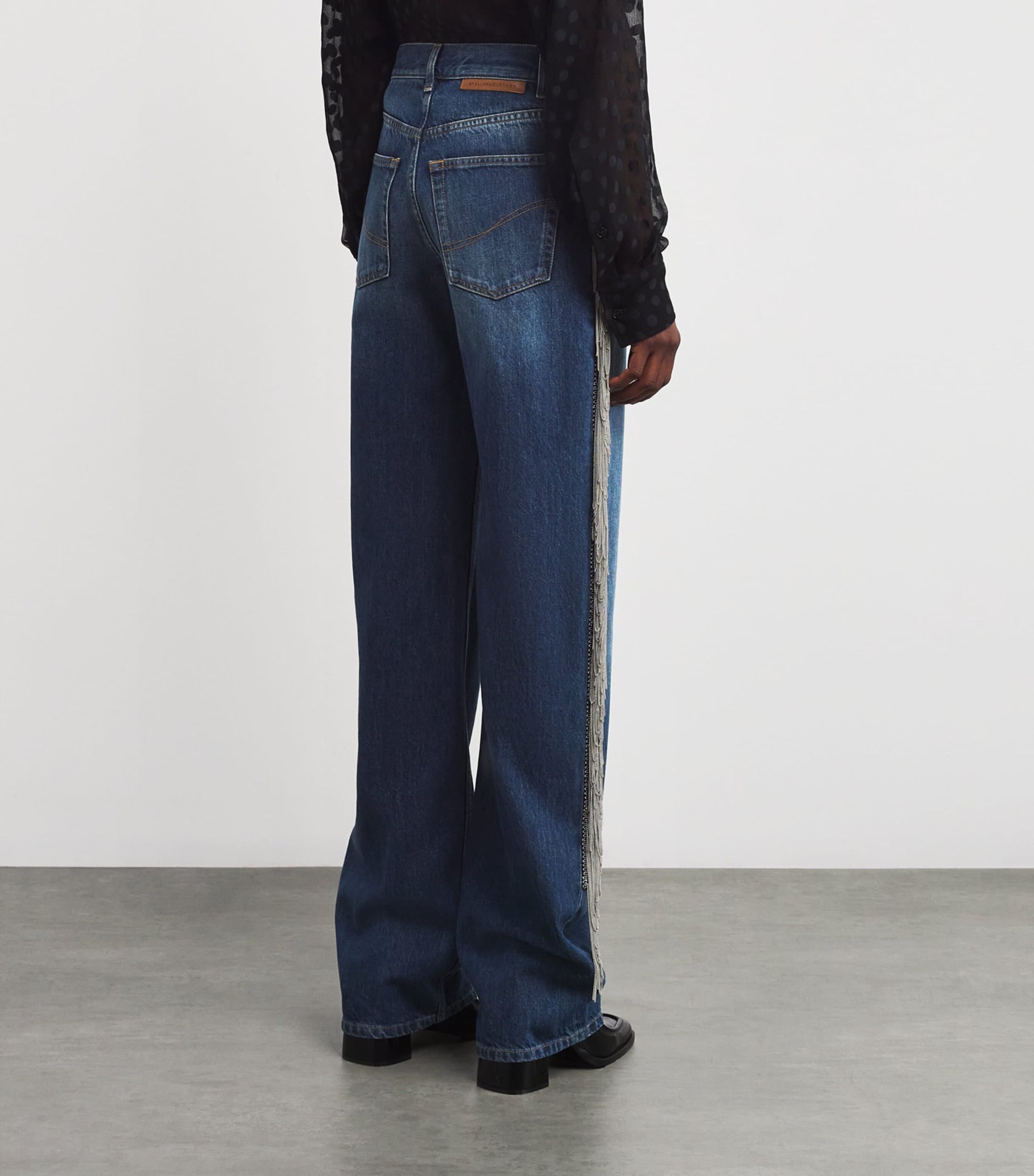 Stella McCartney Blue Chain Tassel Straight-Leg Jeans