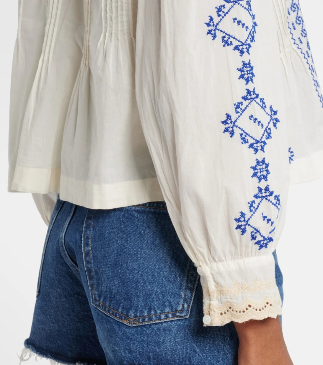 Rixo - Percy embroidered cotton blouse