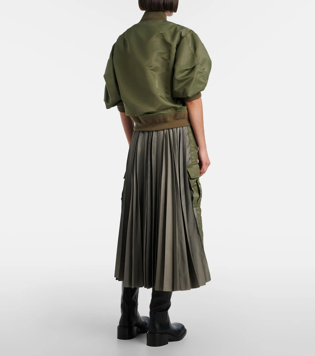 Sacai - تنورة ميدي بكسرات
