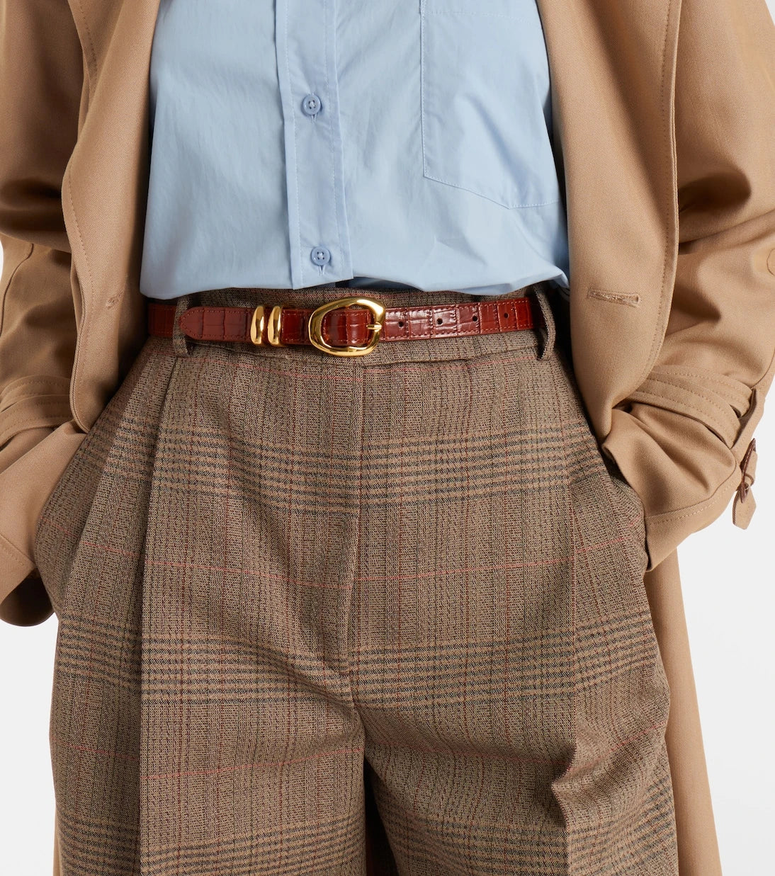Amanu - Tugela croc-effect leather belt